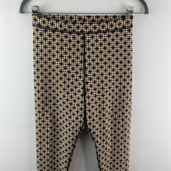 Richard Allan x H&M Brown Yellow Leggings Geometric High-Rise Pull-On Sz Medium - Picture 2 of 6